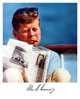 President John F  Kennedy Jfk Smoking Cigar Autographed 8x10 Framed Photograph