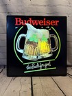 Vintage Budweiser Beer Lighted Sign St Patricks Day Clover Luck Of The Irish Mug