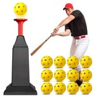 Baseball Training Tee Popper Mini  Batting Tee Rebound 40 Inch With 12 Balls
