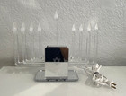Vintage Mcm Electric Lucite Acrylic   Mirrored Glass Hanukkah Menorah  11  Tall 