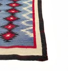 96   x54    Antique Navajo Rug Blue Red Chine Stars Variegation