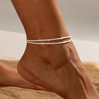 Silver Ankle Bracelets For Women - Waterproof Anklets Trendy Sterling Silver Pla