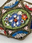 Antique Italian Micro Glass Mosaic Pin Brooch Diamond Shape 1920   s Floral