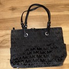 Michael Kors Mk Black Jet Set Travel Signature Tote Bag Purse Carry All 