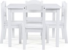 Humble Crew White Kids Table And 4 Chairs Solid Wood Stain Resistant Furniture 