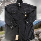 Lot Of 3 Carhartt Fr Button Down Navy Blue  Work  Shirts Xl Reg Arc 2 Nfpa 2112