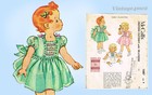 Mccall 1687  1950s Cute Toddler Girls Dress Sz 2 Vintage Sewing Pattern