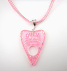 Pink Glitter Ouija Planchette Choker Necklace Gothic Spirit Board Occult J2