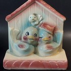 Vintage Usa Shawnee Pottery Lovebirds Blue Birds Wall Pocket Planter Vase 6   5  