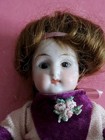 Antique German 6 5  All-bisque Mignonette Doll 6343 Brown Glass Eyes