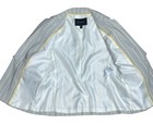 Banana Republic Women s Sz 2p Linen Blend Gray Yellow Striped Stretch Blazer