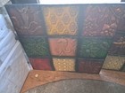  set Of 2  Hanging Metal Wall Art Abstract Emboss Decor 18  X 18  Square  No Box