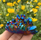 Natural Raw Rainbow Cluster Angel Aura  Titanium Geode Quartz Crystal Specimens