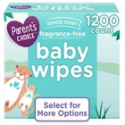 2 Pack Parents Choice Fragrance-free Baby Wipes  1200 Count