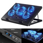 5 Fan Usb Cooler Laptop Cooling Pad Stand Led Light Radiator 12-17  Angle Adjust