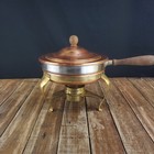 Vintage Mcm Copper And Brass Chafing Dish Food Warmer Mid Century Modern
