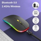 Wireless Bluetooth 5 1 Dual Mode Mouse Led Rechargeable Mice For Computer Laptop