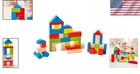 50-piece Maple Wood Stacking Blocks Set   Colorful Educational Toy For Toddlers
