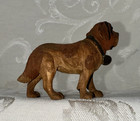     brienz     Carved Wood St  Bernard Dog  Glass Eyes  Repaired Cask  2 Inches