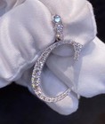 1ct Natural Moissanite Men s Customized Any Initial Letter C Pendant 925 Silver