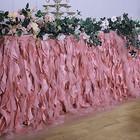 14 Ft Dusty Rose Curly Taffeta Table Skirt Wedding Party Catering Trade Show