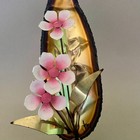 Vtg Mcm Mario Jason Signed Brutalist Metal Pink Flower Sculpture Brass Enamel 9 