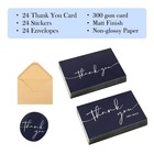 Thank You Cards With Envelopes Navy Blue Greeting Card Set Bulk 24 Pack Pc