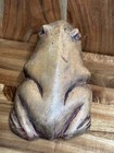 Vintage Hand Carved Wooden Frog Figure 6 5   