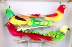 Vintage 12 Chenille Birds In Original Box  Pipe Cleaner Ornament Birds No  331-1