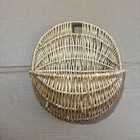 Vtg Boho Woven Wicker Wall Pockets Hanging Baskets Set Of 2 Wall Decor