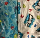 Disney Twin Sheet 101 Dalmatian Flannel Fitted Top Blue White 90s No Pillow Case