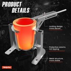 Nelyrho Hand-held Crucible Pouring Tongs Rack W  5kg Graphite Crucible Melting F