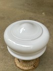 Antique Vintage Art Deco Ceiling Light Fixture Milk Glass Semi Flush Mount 1930s