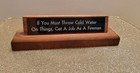 Vintage Wooden Fire Fighters Desk Sign 1968 