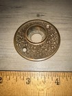 Antique Victorian Cast Bronze Rosette Doorknob Escutcheon Beautiful Design     