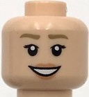Lego New Light Nougat Minifigure Head Dual Sided Female Lopsided Grin Part