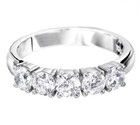 5 Stone Engagement Ring Solid 925 Sterling Silver Ring Women Cz Wedding Band