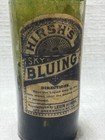 Vintage Hirsh s Sky Bluing Green Glass Embossed Bottle Leon Hirsh Ny Usa