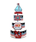 Nautical Diaper Cake  Ahoy It s A Boy Baby Shower Centerpiece