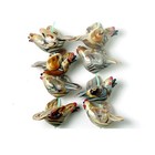 4 Handmade Lampwork Glass Taffy Bird Beads 16x26mm