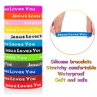 Jesus Loves You Rubber Bracelets Colorful Silicone Christian Jesus Wristbands   