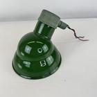 Vintage Angled Green Industrial Enamel Barn Light Gas Station Fixture Working