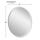 Uttermost 19580 B Vanity Oval Mirror Frameless Polished Edge 22  X 28 