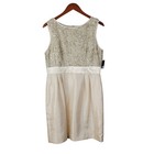 New Tahari Dress 10 Petite Evening Cocktail Sheath Lace Event Gold Sequin Satin