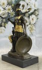 Art Deco Large Roman Warrior Bronze Sculpture Marble Base Figurine Figure Gilt