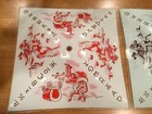 Pair Of Vintage 1950s Glass Ceiling Light Shades Western Cowboy Rodeo