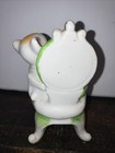 Pin Cushion Figurine Chair W kitten Vintage Hand Painted Porcelain Japan