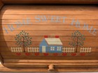Vtg Handmade Wood Kitchen Bread Box Handpainted Amish Dutch Country Rustic Farm