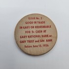 Vintage 1956 Gary Indiana City Hall Wooden Nickel National Bank