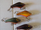 Lot Of Four Vintage  Collectible  Unfished Poe s Cedar Wood 400 Crankbaits lures